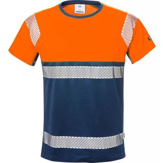 Fristads 129511 HiVis t-shirt kl.1 7518 THV / Arbejds T-shirt Hi-Vis Orange/Marine L