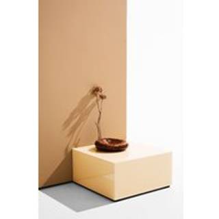 Pop bord i farvet glas 60x60 cm - Beige