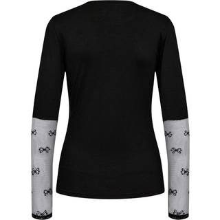 Liberte Bluse - Isa Ls Lace Sleeve - Black Bow