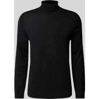 Selected Tray LS Merino Knit Roll Neck Black