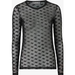 Mos Mosh Mmloretta Velvet Mesh Blouse Bluser 167640 Black (XL)