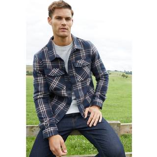 Threadbare Threadbare Blue Chrome Brushed Check Shacket