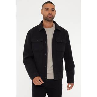 Threadbare Threadbare Black Brushed Button Up Shacket