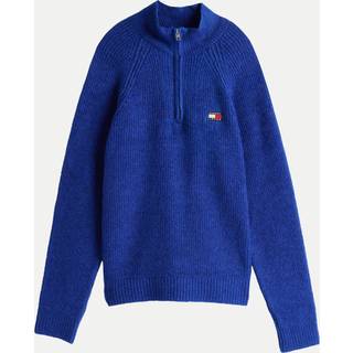 Tommy Jeans Quarter Zip Knit Jumper Blue