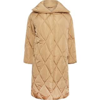 Yours Curve Yours Curve Cream Diamond Quilted Puffer Coat