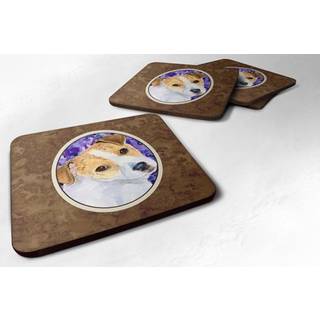 """" Caroline's Treasures SS8740FC Jack Russell Terrier Foam Coasters (S?t p? 4) 3,5 """" ""H X 3,5"" """" W Multicolor """"
