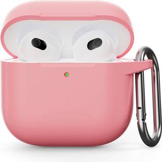 AirPods 4 silikoneetui med krog og opladningshul - pink