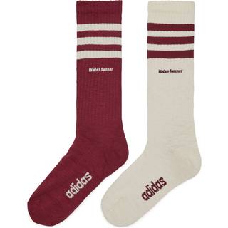 x Wales Bonner Socks Set in Wonder White & Burgundy - L
