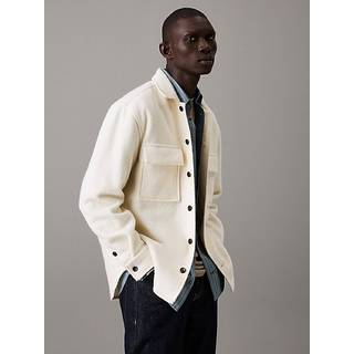 Relaxed Boucle Overshirt - White - L