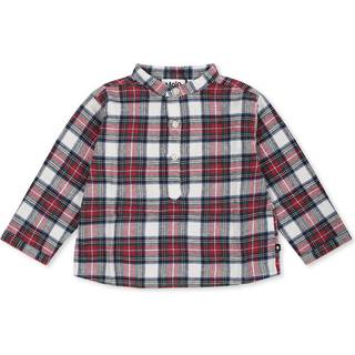 Molo GOTS Enoz Skjorte Pine Check 68 cm  Hvid  68 cm  Unisex