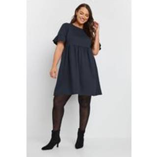 Yours Curve Yours Curve Blue Frill Sleeve Smock Tunic Dress