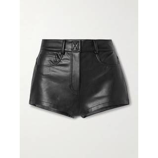 Norma Kamali High-rise faux leather shorts - black - M