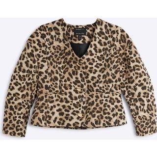 River Island River Island Brown Petite Leopard Print Sculpt Jacket