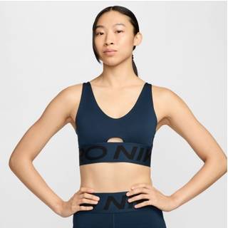 Nike Pro Indy Plunge Bra, Str. M - Dri-FIT, Komfort & Stil til Dame - Blå