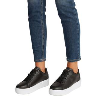 Leather Flatform Court Trainers