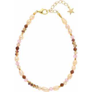 Nuni - Xenia Toffee Love armbånd i forgyldt sølv med perler