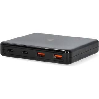 Nedis - Vægoplader | 65 W | GaN | Hurtigopladningsfunktion | 1.5 / 2.0 / 3.0 / 3.25 A A | Antal output: 4 | USB-A / USB-C™ | Euro | 1.50 m | Automatisk Valgt Spænding - DCGPD65W100BK