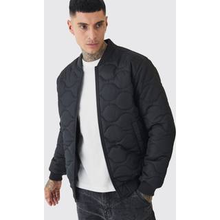Mens Tall Official Quilted Bomber Jacket In Black