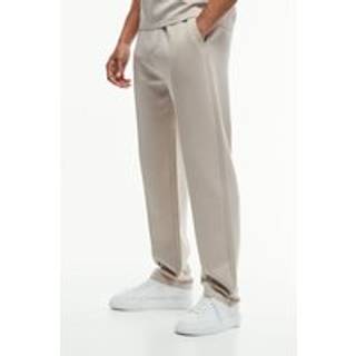 Mens Sand Regular Fit Premium Scuba Pintuck Jogger