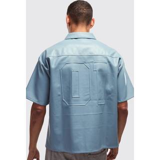 Mens Blue Oversized 01 PU Shirt