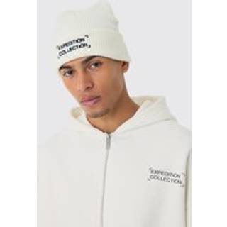 Mens Expedition Collection Embroidered Beanie In White