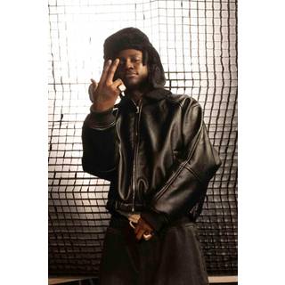 Mens Black Oversized Boxy Official PU Flight Bomber Jacket