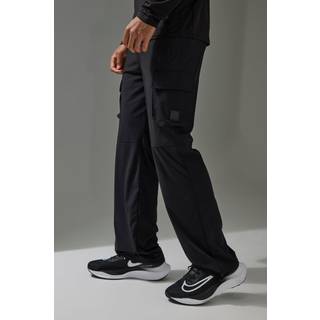 Mens Black Man Active Cargo Wide Leg Jogger