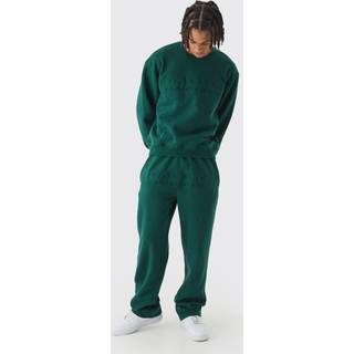 Mens Forest Oversized Boxy Homme Embossed Sweatshirt Tracksuit