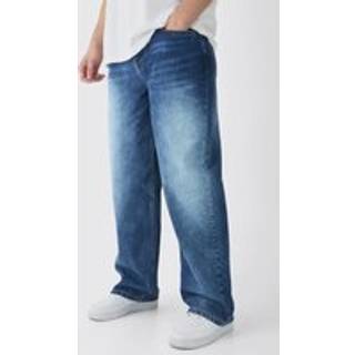 Mens Dark Wash Tall Relaxed Fit Jeans