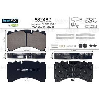 VALEO 882482 Bremseklodser SMARTPACK bagaksel, Ekskl. slidadvarselskontakt, uden sikringsskruesæt