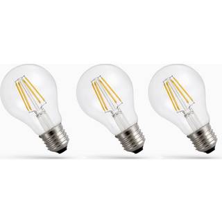 LED 7W E27 - 230V, Kultråd, Varm Hvid, Klar, Spectrum, 3-pak - Kulør : Varm
