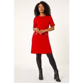 Roman Roman Petite Zip Detail Pocket Shift Kjole - EU 38 (UK 10)