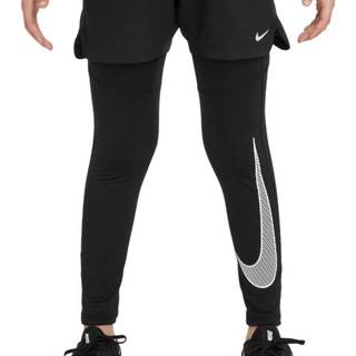 Nike Pro Warm Dri-FIT-træningstights med grafik til større børn (drenge) - sort - M