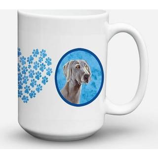 """" Caroline's Treasures LH9386BU-CM15 Weimaraner Microwavable Ceramic Coffee Mug 15 Oz Multicolor """"