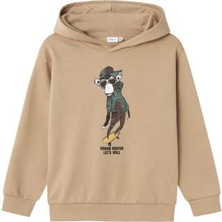 Name It Weathered Teak Printet Hoodie Sweatshirt