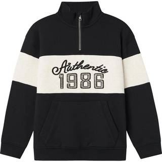 NAME IT Sweatshirt Half Zip Reta Black Peyote Melange