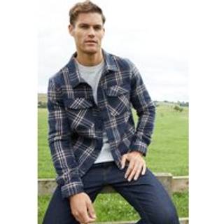 Threadbare Threadbare Blue Chrome Brushed Check Shacket