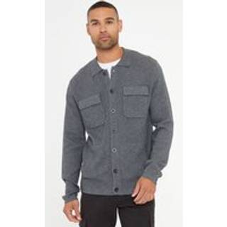 Threadbare Threadbare Grey Long Sleeve Knitted Shirt