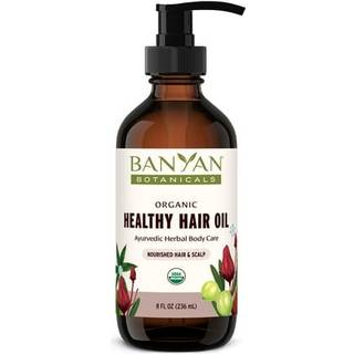 Banyan Botanicals Organic Hair Oil med Bhringaraj & Amla - Ayurvedisk hovedbund og h?rpleje til alle typer tykt og skinnende h?r - 8 oz ikke-GMO