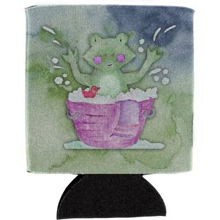 """" Caroline's Treasures Frog Bathing Watercolor Decorative kan Hugger Multicolor """"
