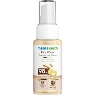 Mamaearth Rice Water Dewy Active Serum med 10% Niacinamid Rice Water & Hyaluronsyre - 50 ml til glashud |Passer alle hudtyper