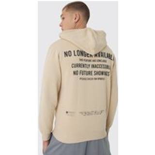 Mens Sand Regular Fit No Longer Available Text Graphic Zip Through Hoodie