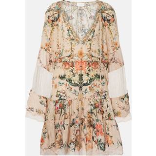 Camilla Embellished floral silk crÃªpe minidress - multicoloured - XL+