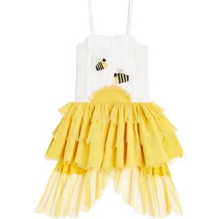 Stella McCartney Kids Embroidered ruffled tulle dress - yellow - Y 12