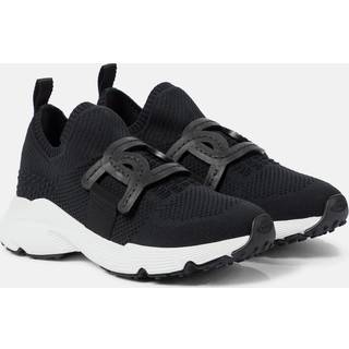 Tod's Leather-trimmed knit sneakers - black - EU 36