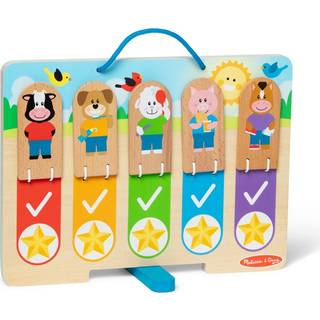 Melissa & Doug Wooden My Daily Day and Night Rutines Chart for Boys and Girls 3 - FSC Certified