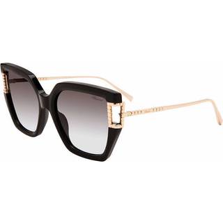 Chopard Kvinde SCH378M BLKX Solbriller Acetat Sort Røg Geometrisk Antiblænding Nuanceret