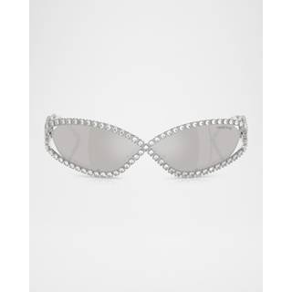 Swarovski Kvinde SK7024 40016G Optiske stel Metal Sølv Grå Geometrisk Spejlet