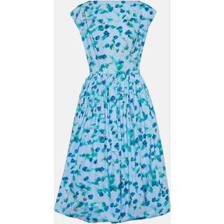Marni Floral cotton poplin midi dress - blue - XXXS