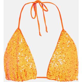 Norma Kamali Sequin-embellished bikini top - orange - S